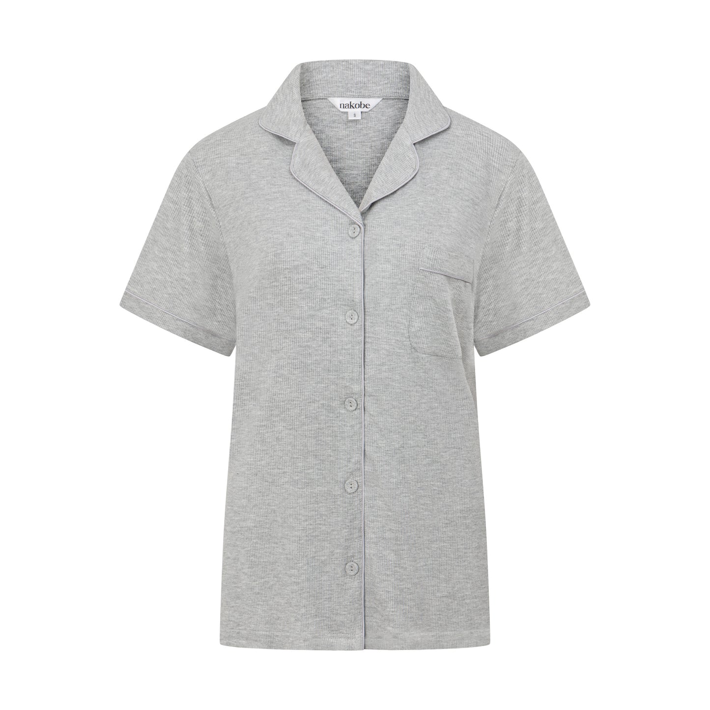 Grey Ribbed Short Set